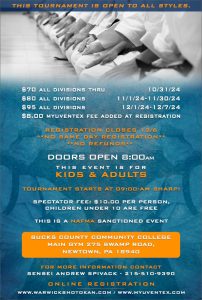 FLYER FOR Sunday, December 8, 2024 6th Annual OPEN Martial Arts Tournament