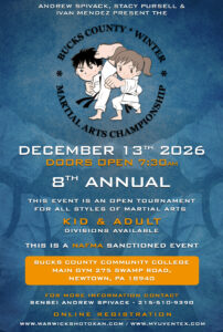 Flyer for the 8th Annual Bucks County Winter Martial Arts Championship
